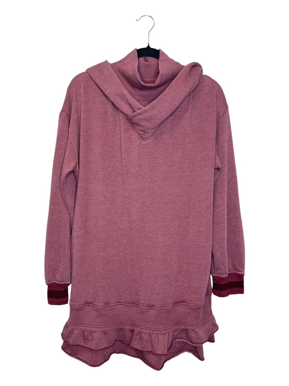 Anthropologie Daily Practice Long Sleeve Hooded Ruffle Mini Dress